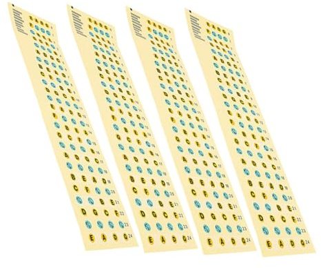TOYANDONA Abnehmbare Bass Griffbrettaufkleber für 4-saiter 4 Stück Papier und Pvc für Anfänger Leicht zu Entfernen für Üben