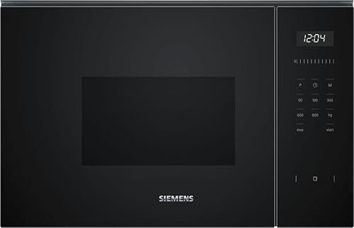 Siemens BF525LMB1 iQ500 | Micro-ondes encastrables | 59 x 38 cm | 800 W | 20 L | Plateau tournant 25,5 cm | Commande TouchControl | Aide au nettoyage hydrolytique | CookControl 7 automatique