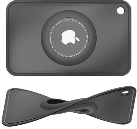 VANCLE AirTag Hülle Kartenhalter für Geldbörse, AirTag Kohlefaser Schutzhülle, Ultradünne Ultraleichte AirTags Wallet Card, Einfache Installation, Sicher Befestigte AirTag Kartenhalter Case