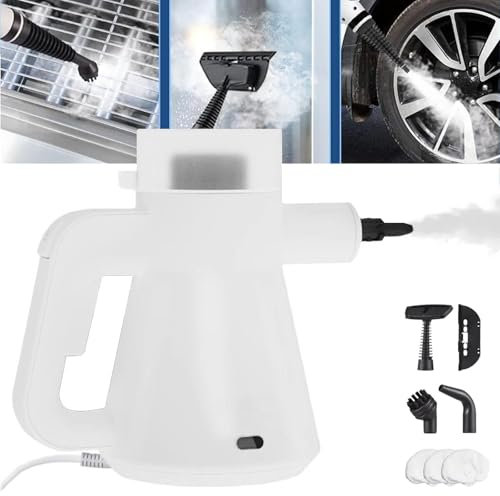 Aredwhiterui Handheld Steam Cleaner for Home Use, 5 in 1 Steam Cleaning Machine, 135℃ High Temp, 3.5BAR High Pressure Steamer with 450ml Tank & 9.8ft Cord, 1000W