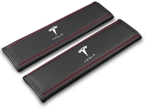 HWLHWTSN Rembourrage de Sangle de sécurité Voiture, pour Tesla Model 3 Model S Model X Model Y Coussinets de Ceinture de Sécurité pour Voiture,Accessoires Intérieurs Automobiles