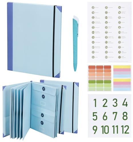If I Die Binder UK,Multipurpose Important Folio Document Organizer with 9 Pages-in Case I Go Missing Binder,3 Stickers & Pen,When I Die Folder Document Storage School,Meetings,Paperwork for Office