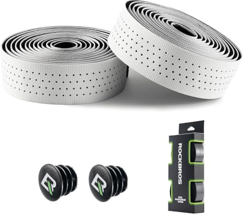 ROCKBROS Rennrad Lenkerband 220 cm, 2 Rollen Lenkerbandset | Stoßdämpfend und rutschfest, extra lang und selbstklebend, einfache Montage für Rennrad, Gravel Bike und Trekkingrad