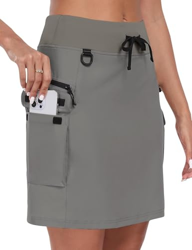MoFiz Faldas de Tenis para Mujer Falda de Golf Cintura Alta con 4 Bolsillos Falda-pantalón para Senderismo y Deportiva Ciclismo con Pantalón Corto Interior