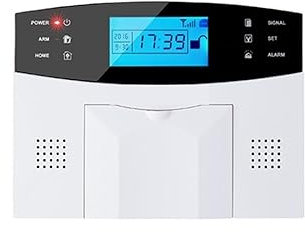 Sistema de Alarma para Casa, Alarma inteligente Antena incorporada Sensor de espacio de puerta Detector de movimiento PIR Inalámbrico LCD GSM Tarjeta SIM de alarma de seguridad for el hogar Sirena con