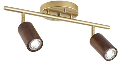 Jadssox Foco de Techo semiempotrado Ajustable, luz direccional giratoria de 180°, focos de Techo de Madera Accesorios de Interior Modernos para la Entrada del Porche del Pasillo - Zócalo E27