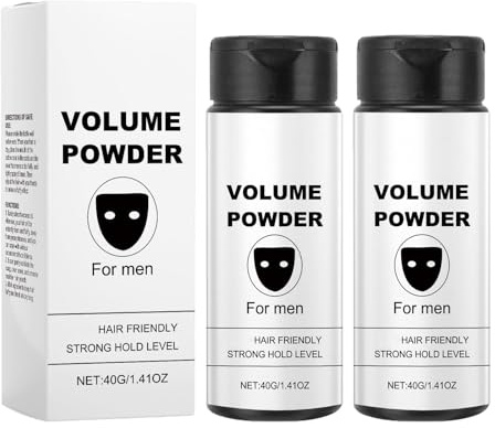 Volumenpuder für Männer, Haarstyling-Texturpuder, starker Halt, natürliche Inhaltsstoffe, flauschiger, Ölkontrolle, Langzeit-Styling, leicht aufzutragen und fettige Rückstände (2pcs)