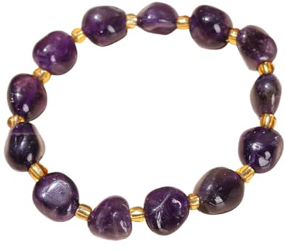 NAFEIMILUN Bracelet Pierre Naturelle Bracelet En Améthyste Pour Filles Bijou En Gravier À Cercle Unique 6 8mm