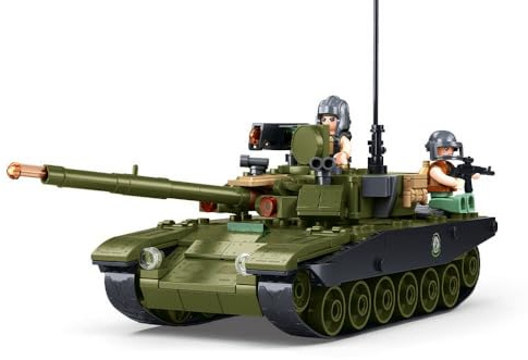 Sluban Militär Bausteine Panzer Set, 326 Teile, 22,4 cm, mit 3 Minifiguren, M38-B1257, Gelb und Schwarz