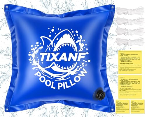 TIXANF 4 x 4 Winter Pool Pillow,0.4mm Thick PVC Pool Pillows for Above Ground Pools,Swimming Pool Closing Winter Kit,Rope and Patch Included
