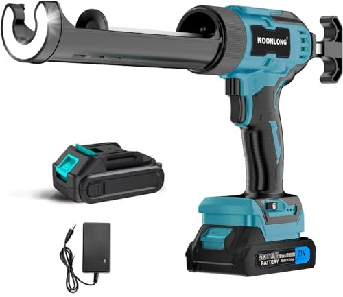 Akku Kartuschenpresse für Makita Akkus, Akku-Kartuschenpistole Elektrische Silikonpistole mit 2.0Ah Batterie und Ladegerät,6 Geschwindigkeiten,LED-Licht,Akku Silikonspritze für 300ml-Kartuschen