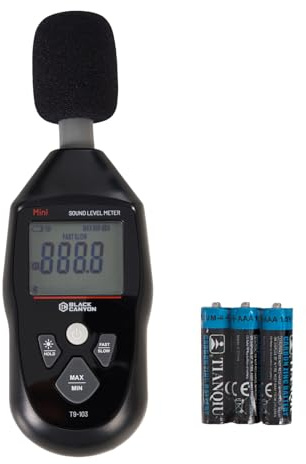 BLACK CANYON Sound Level Meter – Digital DB Meter, Sound Decibel Meter, Decibel Reader, Noise Decibel Reader, 30–130dB, 30Hz–8kHz, A-Weighting,Auto Power-Off, LCD Display (Classic Black)
