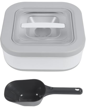 Fictory Contenedor plegable de almacenamiento de alimentos para perros, gran capacidad, hermético y a prueba de polvo con cuchara medidora, mantiene la comida para mascotas fresca