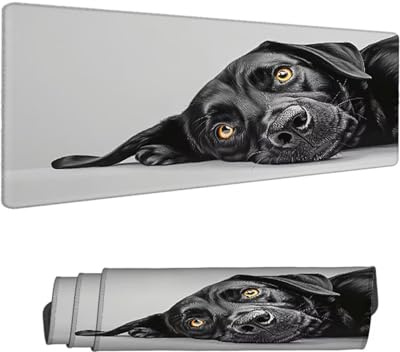Alfombrilla de Ratón para Juegos, Gris Alfombrilla Ratón XXL 1500 x 800 MM,Perro Escritorio Desk Mat, Mouse Pad con Superficie Suave y Base de Goma Antideslizante, para Oficina Gaming en Casa H-11310