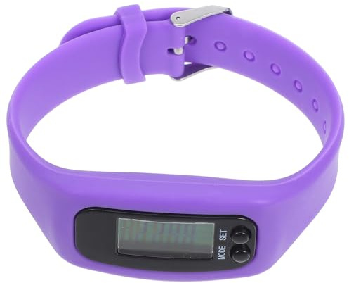 UPKOCH LED Multi-function Pedometer Watch with Calorie Monitor Purple Digital Sports Bracelet for Men Women Elderly Step Counter and Mileage Display Casual Fashion Fitness Tracker