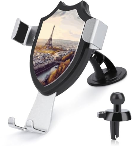 FekiLoot Aerial View of Paris Cityscape Car Phone Holder Mount Strongest Suction & Clip Cell Phone Mount for Dashboard Windshield Vent Fits 4-6 Phones (Straight Vent Only)