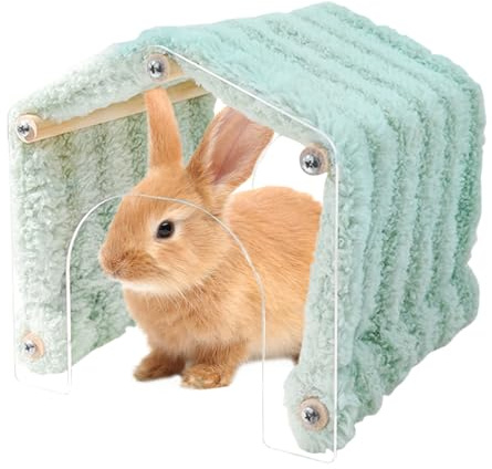Tunnel für Hamster | Dekoration Haus Habitat aus weichem Plüsch – Lebensraum für Tiere mit abnehmbarer Acryltür | Für Igel Hamster Kaninchen Knabbern Ruhe Spielen Schlafen im Haus