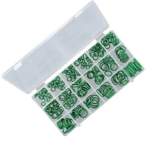 Pumixiy O Ring Sortiment Kit 270 Stück für Auto AC Reparatur, HNBR Gummidichtungen in 18 Größen, Grün Klimaanlage Dichtungsring Set Kompatibel mit:
