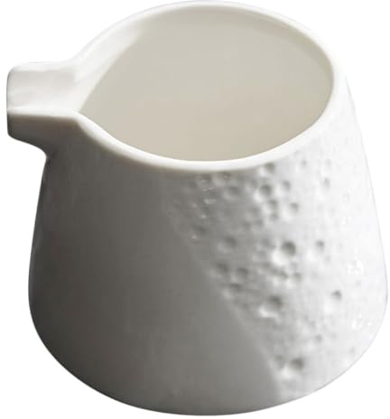 BESPORTBLE Jarra de Leche Cerámica 225 Ml Pequeña Multifuncional, Material Cerámico Seguro y Estable, para Café y Crema, Adecuado para Hogar, Restaurante y Cafetería, Recipiente Práctico
