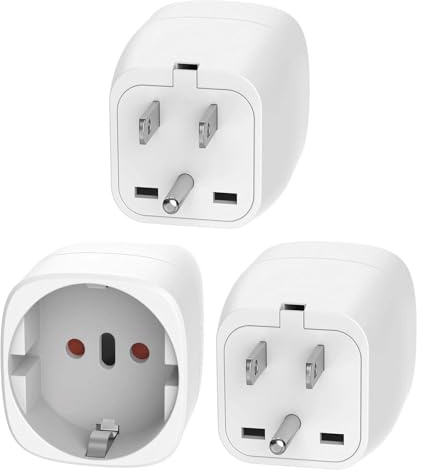LAIVIYA Adaptador Enchufe Americano a Europeo, 3 Piezas 2500W | 2 Patas Europa Hacia 3 Patas EEUU USA, Adaptador Americano a Europeo Para Canada Mexico Colombia Tailandia, Tipo B