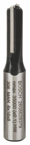 Bosch Professional Nutfräser Standard for Wood (für Holz, Arbeitslänge 16 mm, Zubehör Handfräse) 2608628379 6mm