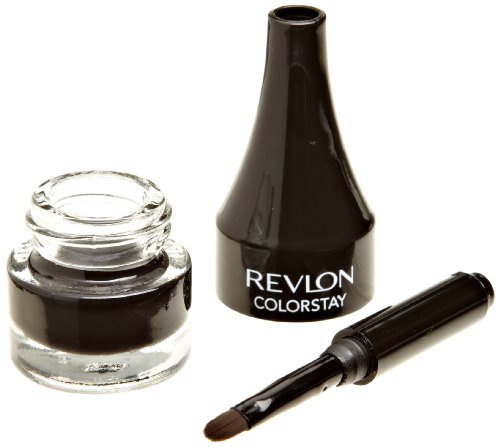 Revlon Crème Gel Eyeliner Crème, ColorStay Eye Makeup, Waterproof, Smudgeproof, Longwearing with Precision Brush Applicator, 001 Black, 0.08 Oz