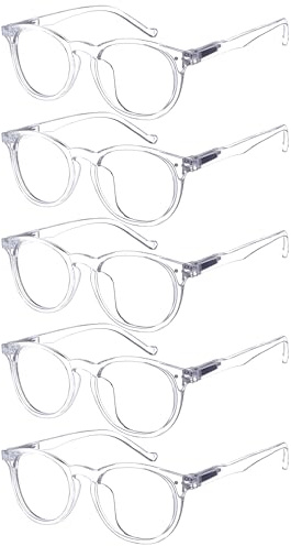 Eyekepper 5-Pack Oval Rund Federscharniere Lesebrillen Transparent Rahmen+0.75
