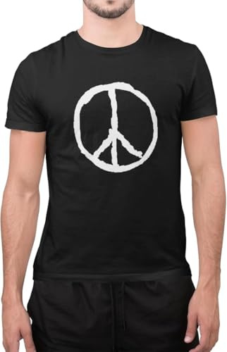 Retro Peace Vintage Hippy Hipster Tumblr Style Sign Unisex T-Shirt (Black, Small)