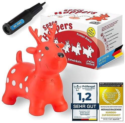 all Kids United® Cheval Gonflable - Cheval Gonflable + Pompe (Cerf)