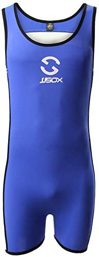 CSMARTE Herr Jockstrap Trikåer Underkläder Jumpsuits Brottning Singlet Bodysuit Badkläder Blå, XL, BLÅ