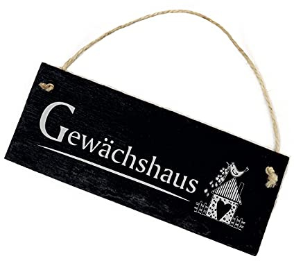 Dekolando Home Accessories Engraved Slate Greenhouse Decorative Sign Garden Sign 22 x 8 cm