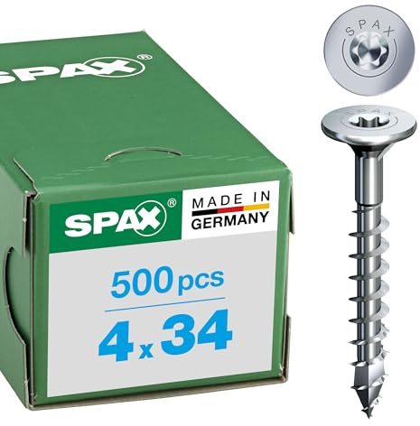 SPAX Schieferschraube, 4 x 34 mm, 500 Stück, Teilgewinde, Spezialkopf, T-Star plus T20, 4CUT - 35704015801001
