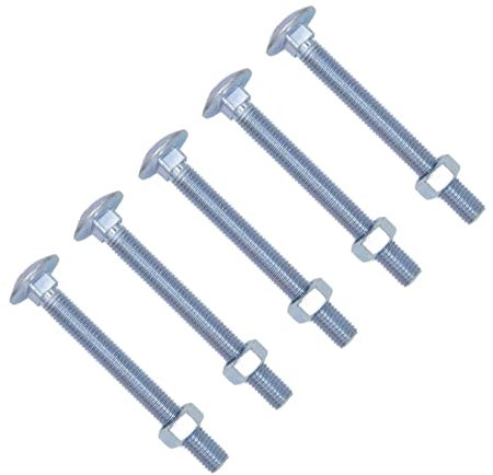 TERF® M6 X 35mm Cup Square Carriage Bolt and Nut M6 (6mm) X 35mm Coach Bolts with Hexagon Nuts - Pack of 20