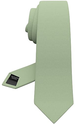 Bow Tie House Herren Gabardine Matt Krawatten Einfarbig für Smoking Klassisches Design, 49 Pistazie, Slim - 2.35 wide