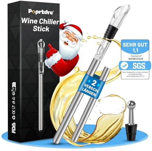 Set di 4 bastoncini refrigeranti per vino, con beccuccio, pratici accessori per gli amanti del vino, set regalo per tutte le bottiglie