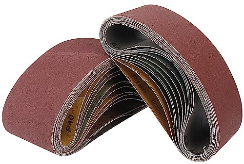 10 nastri abrasivi da 610 x 75 mm, grana 40-1000, per levigatrice a nastro, metallo, legno, strumenti di lucidatura carta vetrata