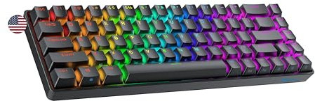 Ranked Master M65 HE 65% | Rapid Trigger Technologie | Magnetische Mechanische Gaming-Tastatur | 68 Tasten RGB LED für PC/Mac Gamer | US Layout (Schwarz, Clear Switch)