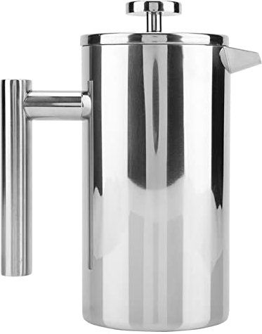 Cafetera de Prensa Francesa, Cafetera de Prensa Francesa de Acero Inoxidable con Filtro, Cafetera de Prensa Francesa de Camping con Doble Aislamiento para Viajes, Casa, Cafetería (1000ML)