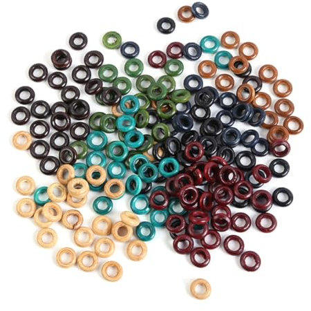 minkissy 800stücke Holzringe Für Haare Bunte Dreadlocks Perlen Hölzerne Haarzöpfe Zubehör Ornament Ringe Für Perücken Langlebige Und Sichere Materialien