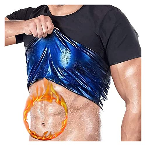 XUEBIN T-Shirts De Sauna for Hommes, T-Shirt De Sudation en Néoprène, Sudation De Sport, Gilet Respirant, Modelant Le Corps, Entraîneur De Taille, Rehausseur De Transpiration Sauna Costume(Men,4XL)