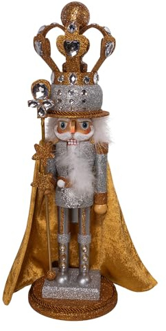 Kurt Adler - Cascanueces Hollywood Nutcrackers™ Plateado y Dorado de 20 Pulgadas