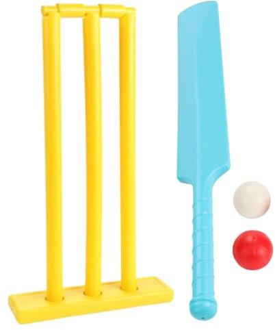 Veesper Juego Cricket Kids PP BPA Cricket Bat Juego Cricket para niños con tocones y 2 Bolas Kit Cricket para el jardín al Aire Libre Playa Home Juego al Azar