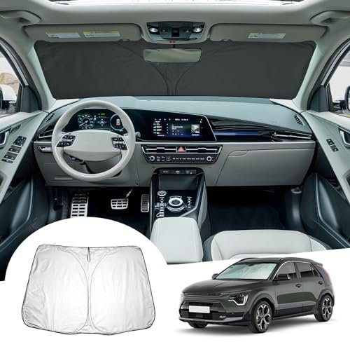 GAFAT Compatible con Kia Niro SG2 EV Hybrid 2016-2024 2025 Parasol para Parabrisas Interior, Niro 2023 Parabrisas lunas delanteras Protección Solar, Refrigeración, Protección UV, Niro Accesorios