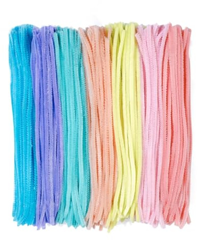 200 Stück Pfeifenreiniger Chenilledraht Bunt Biegeplüsch 6mm Breit 30cm Lang für Basteln und Dekorieren Drahtskulpturen (Bunt)
