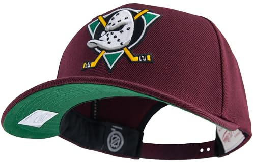 Mitchell & Ness NHL Team Ground 2.0 Pro baseballkeps – Anaheim Ducks, vinröd, snapback (justerbar storlek)