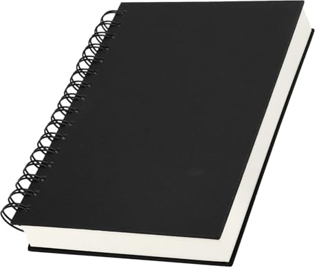 Yarotm Notizbuch A5 Blanko - 14x21cm Spiralblock Notizheft - Schwarz Notizblock A5 Hardcover - 100GSM Notizbuch Blanko Reisetagebuch - 120 Blatt/240 Seiten Notebook A5 Spiralbindung