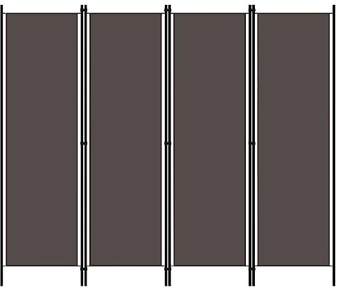 FENLAX Paravent Raumteiler Anthrazit 200x180 cm Freistehender Praktischer Multifunktional Trennwand Wohnzimmer Klappdesign Room Divider Platz zu Sparen Dekorative Sichtschutz Indoor
