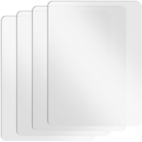 4 Stück Platzsets Abwaschbar Kunststoff Platzdeckchen Abwaschbar Tischsets Transparent Platzsets, rutschfest Tischsets Tischuntersetzer Tischunterlage Esstisch 43 * 28cm