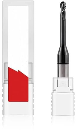 Fresa a candela in metallo duro, Fresa a testa sferica con scanalatura profonda HRC65 a 2 taglienti, rivestimento in nanocarburo di tungsteno nero for frese a testa sferica for lavorazioni CNC(R1.25x1