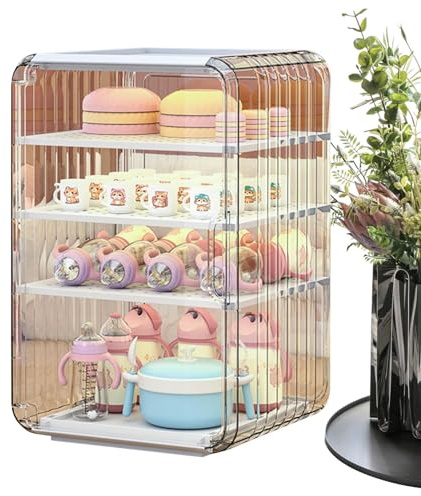 Sionhiuo Organisateur de Stockage pour Biberons Bébé | Rangement pour Ustensiles de Cuisine | Porte-Biberon Transparent Antipoussière pour Cuisine Salle de Bain Chambre Réfrigérateur Bureau